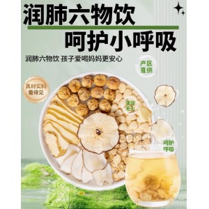 润肺六物饮小儿童清心汤内热沙参玉竹饮雪梨干海底椰无花果汤料包